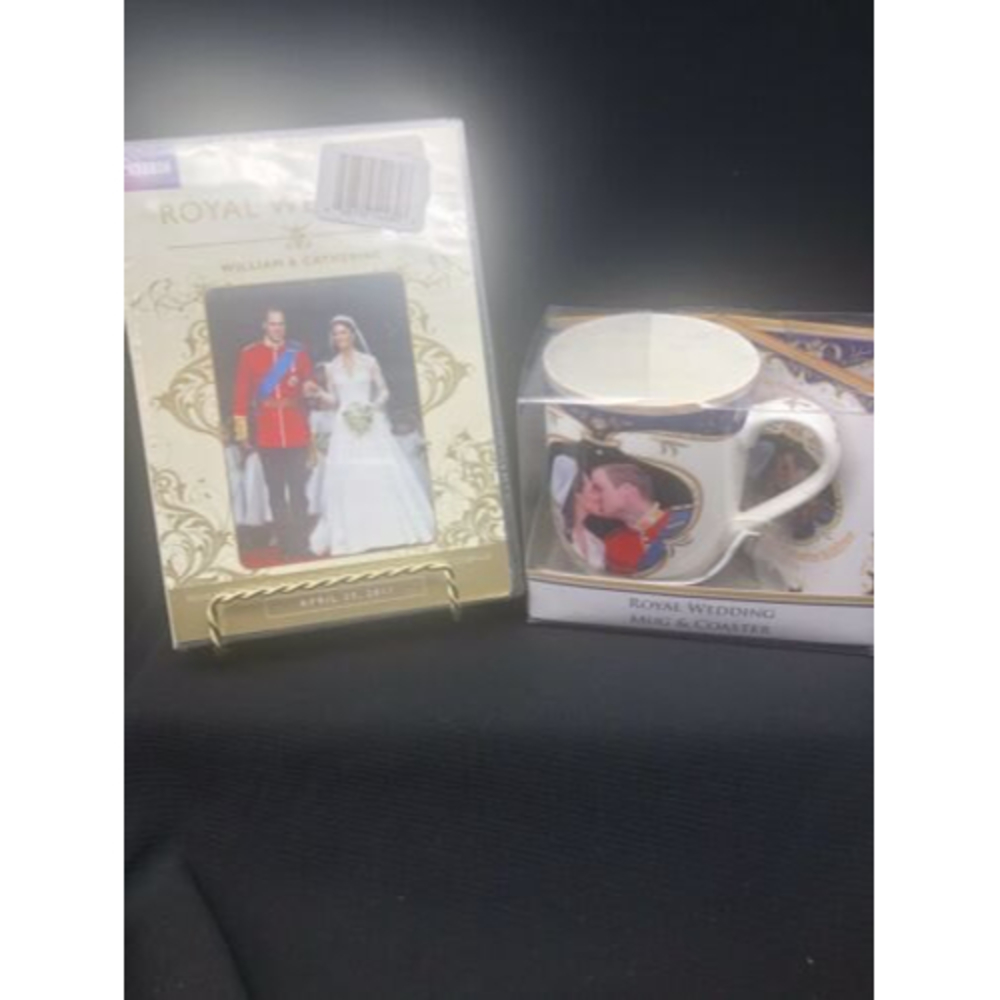 Kate & William Royal Wedding Mug Coaster & Wedding Video Royal Crest